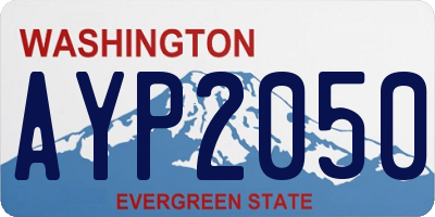 WA license plate AYP2050