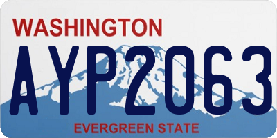 WA license plate AYP2063