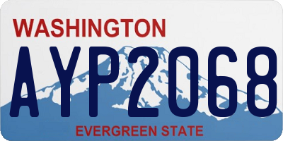 WA license plate AYP2068