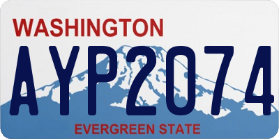 WA license plate AYP2074