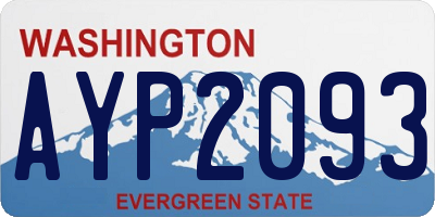 WA license plate AYP2093