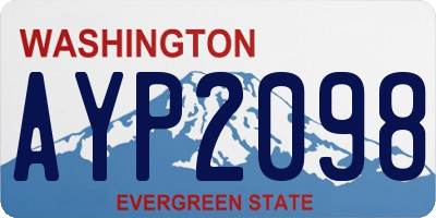 WA license plate AYP2098
