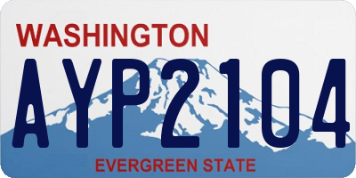 WA license plate AYP2104