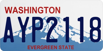 WA license plate AYP2118