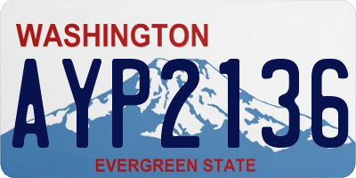 WA license plate AYP2136