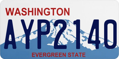 WA license plate AYP2140