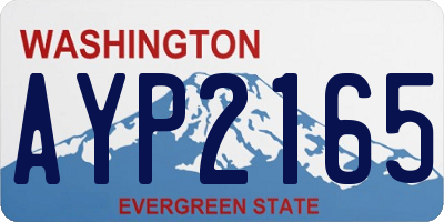 WA license plate AYP2165