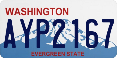 WA license plate AYP2167