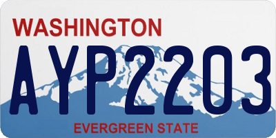 WA license plate AYP2203