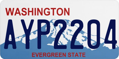WA license plate AYP2204