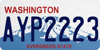 WA license plate AYP2223