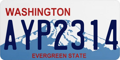 WA license plate AYP2314