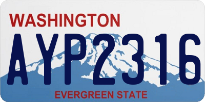 WA license plate AYP2316