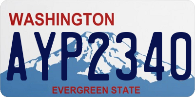 WA license plate AYP2340