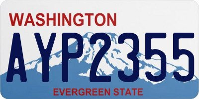WA license plate AYP2355