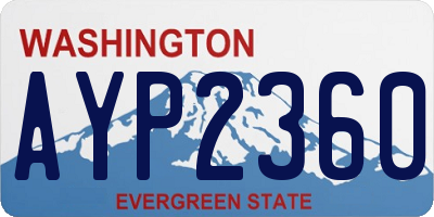 WA license plate AYP2360