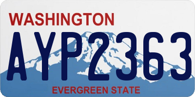 WA license plate AYP2363