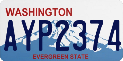 WA license plate AYP2374