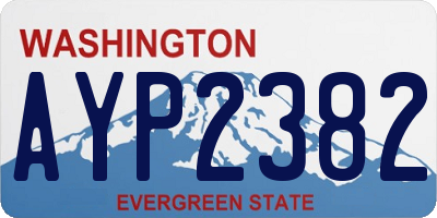 WA license plate AYP2382