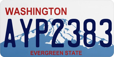 WA license plate AYP2383