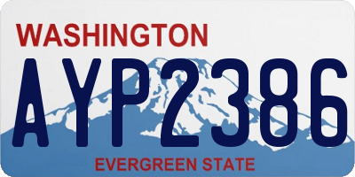 WA license plate AYP2386