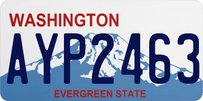 WA license plate AYP2463