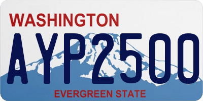 WA license plate AYP2500