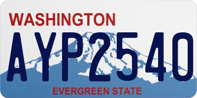 WA license plate AYP2540