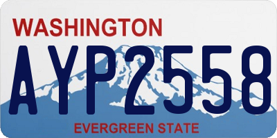WA license plate AYP2558