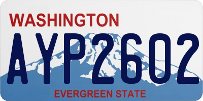 WA license plate AYP2602
