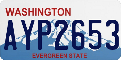 WA license plate AYP2653