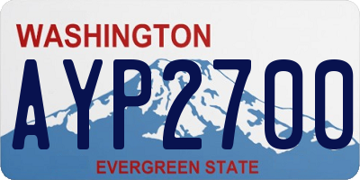 WA license plate AYP2700