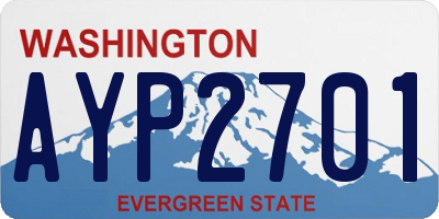 WA license plate AYP2701