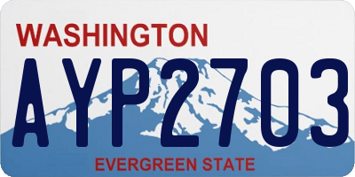 WA license plate AYP2703