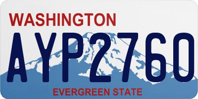WA license plate AYP2760