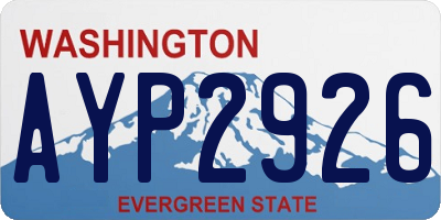 WA license plate AYP2926