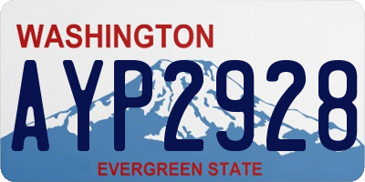 WA license plate AYP2928