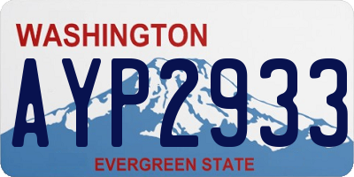 WA license plate AYP2933