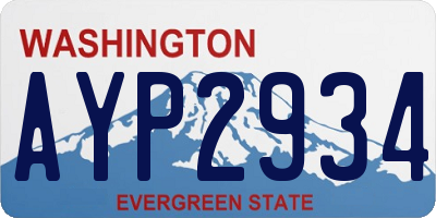 WA license plate AYP2934