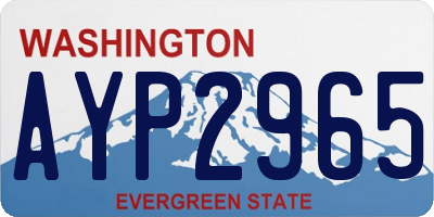 WA license plate AYP2965