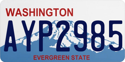 WA license plate AYP2985