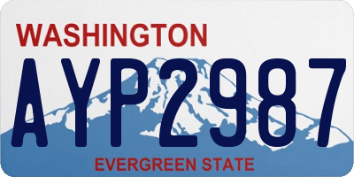 WA license plate AYP2987
