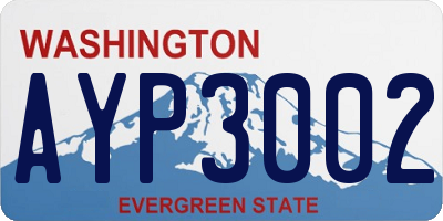WA license plate AYP3002