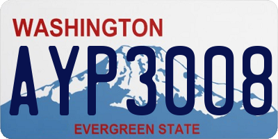 WA license plate AYP3008