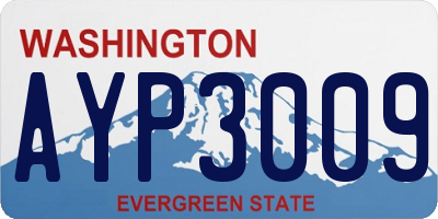 WA license plate AYP3009