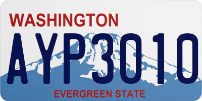 WA license plate AYP3010