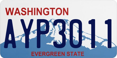 WA license plate AYP3011