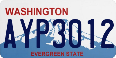 WA license plate AYP3012