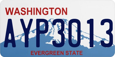 WA license plate AYP3013