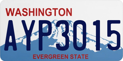WA license plate AYP3015